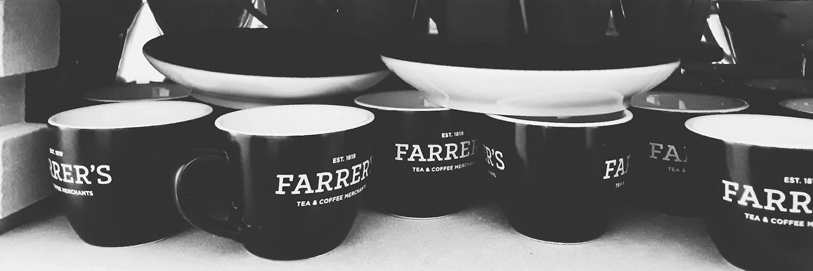 Farrers Black Genware Matte Personalised Coffee Cups on Kiln