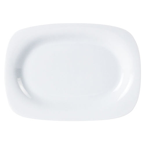 Porcelite Rectangular Rimmed Plate 24x 18cm/9.5″x7″ - Coffeecups.co.uk