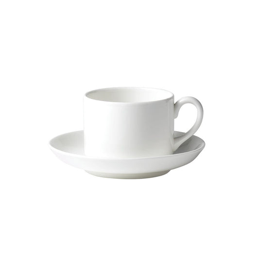 Wedgwood Connaught Bone China Stacking White Teacup 7oz/200ml - Coffeecups.co.uk