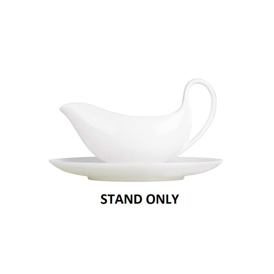 Wedgwood Connaught Bone China White Sauce Boat Stand/Pickle Dish 19.5x14cm - Coffeecups.co.uk
