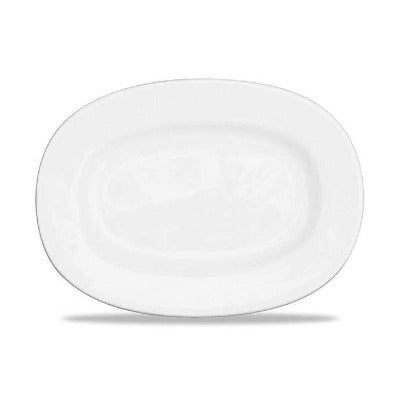 Churchill Alchemy White Rimmed Oval Dish 28cm/11" - Coffeecups.co.uk