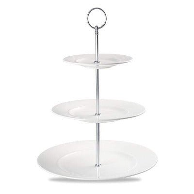 Churchill Alchemy White Three-Tier Plate Tower 28cm/11" - Coffeecups.co.uk