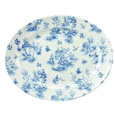 Churchill Vintage Prague Toile Oval Rimmed Dish 36.5cm/14.4" - Coffeecups.co.uk