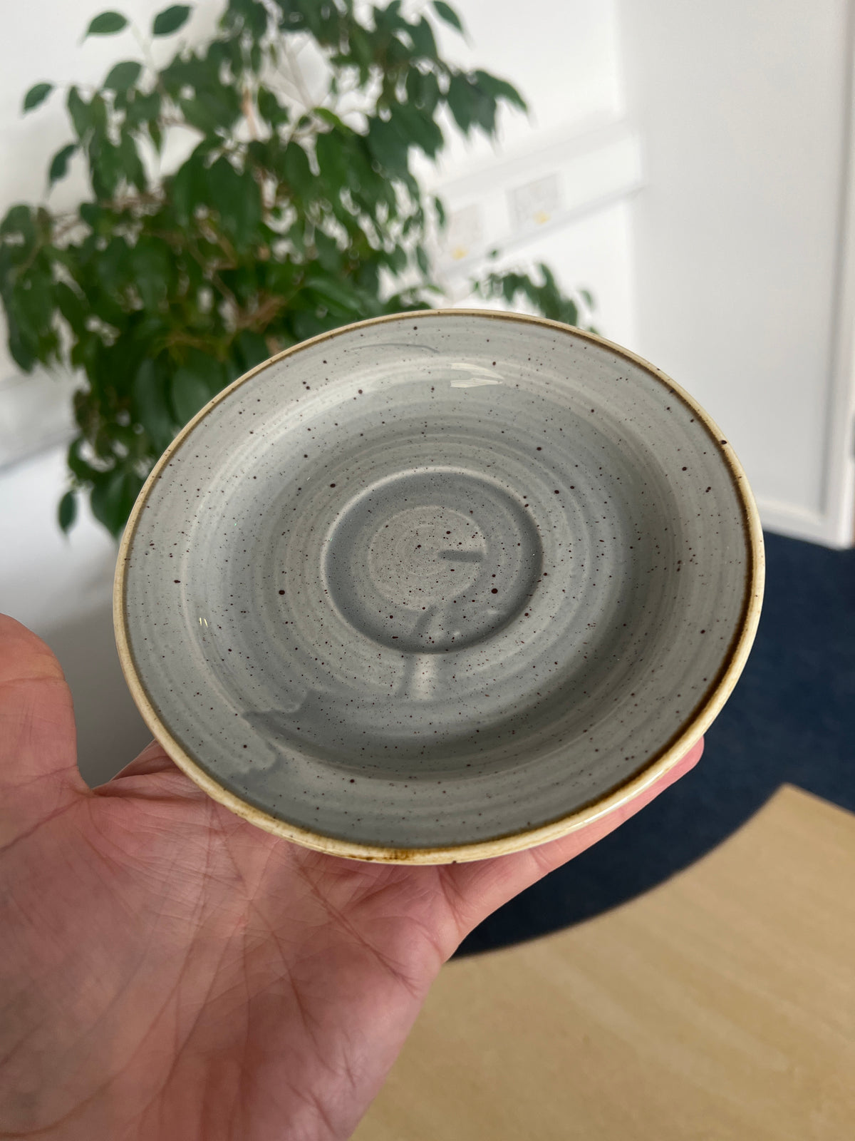 CHURCHILL STONECAST PROFILE SAUCER  5 3/8 INCH PEPPERCORN GREY  SPGSVSM1