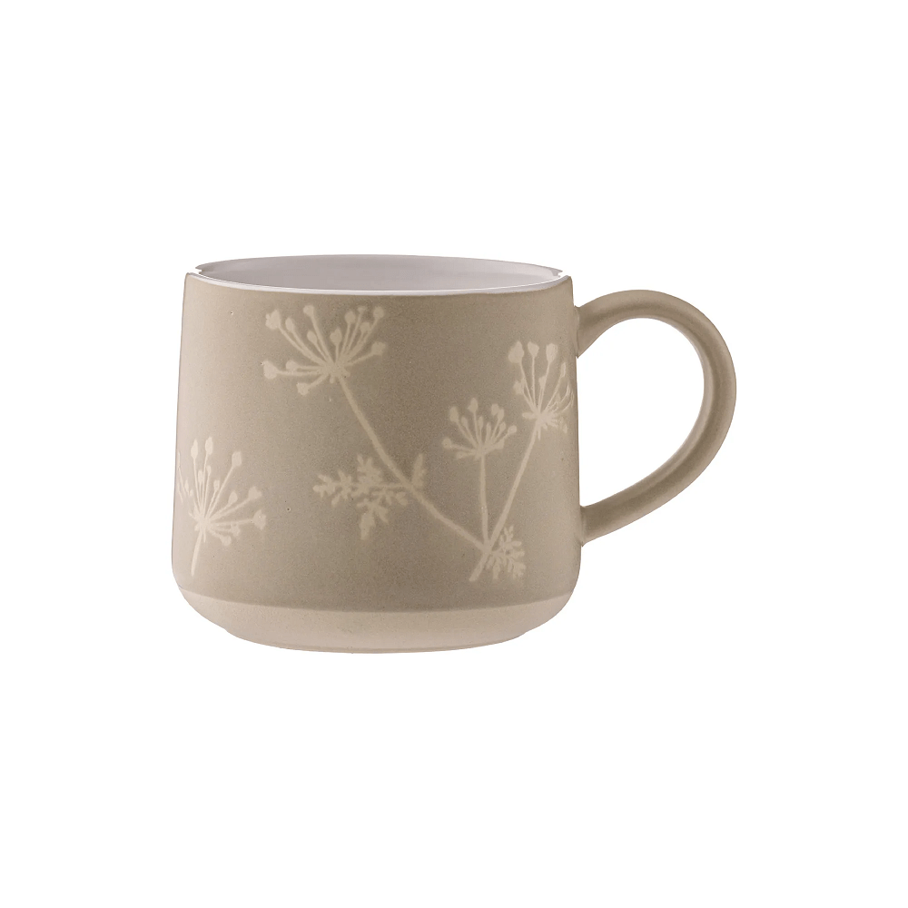Botanical Gypsophila Stone Mug 400ml - Coffeecups.co.uk
