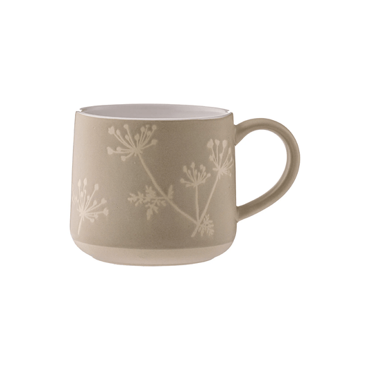 Botanical Gypsophila Stone Mug 400ml - Coffeecups.co.uk