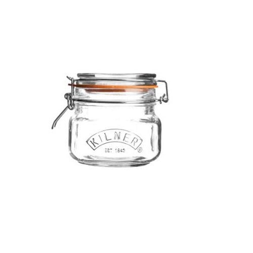 Clip Top Square Jar 0.5 Litre - Coffeecups.co.uk