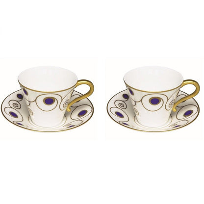 Elia Jewel Fine Bone China Tea Sets (2 Teacups & 2 Saucers) - Coffeecups.co.uk