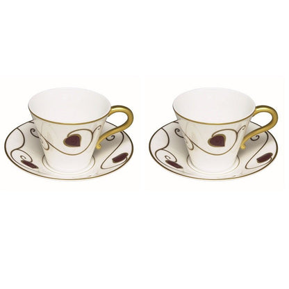 Elia Jewel Fine Bone China Tea Sets (2 Teacups & 2 Saucers) - Coffeecups.co.uk