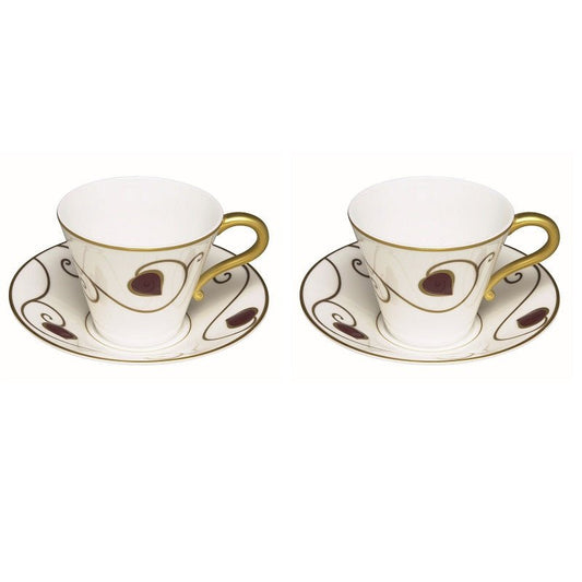 Elia Jewel Fine Bone China Tea Sets (2 Teacups & 2 Saucers) - Coffeecups.co.uk