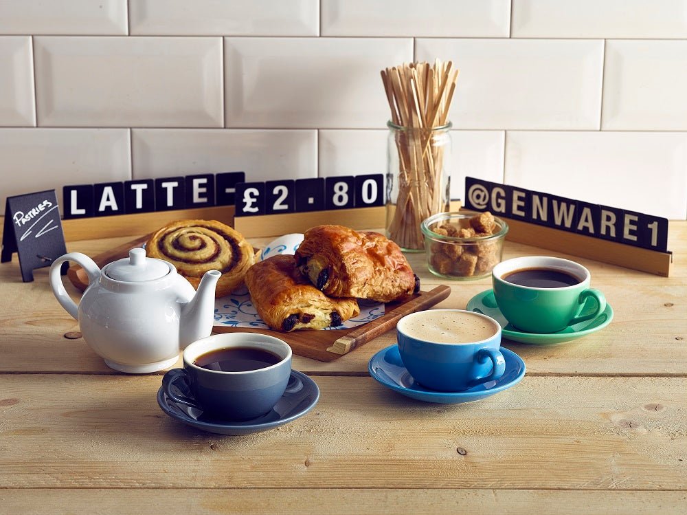 GenWare Colours Flat White Cups 6oz/170ml - Coffeecups.co.uk