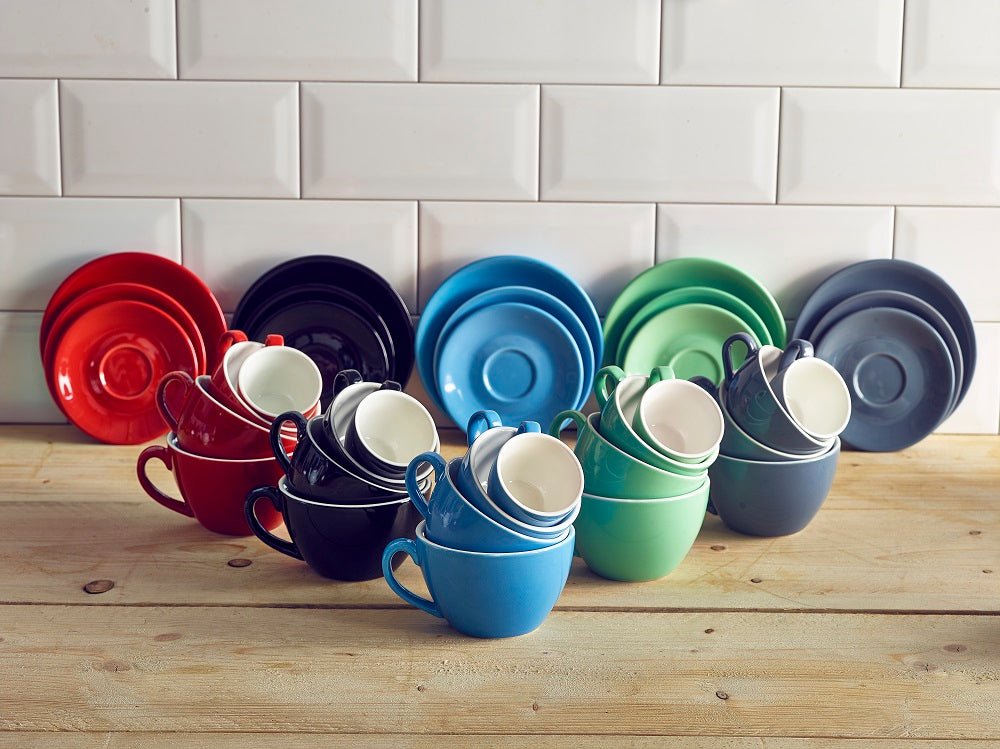 GenWare Colours Saucers 13.5cm/5.3" (fits 6oz cups) - Coffeecups.co.uk