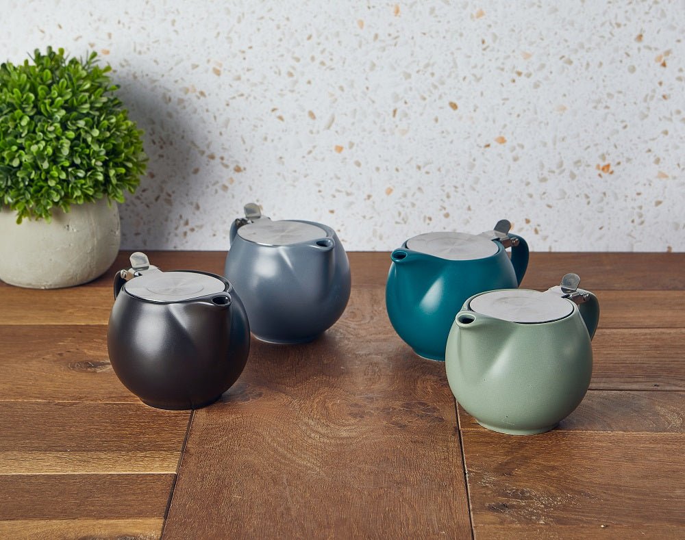GenWare Matt Teapots w. Stainless Steel Lid & Infuser 17.6oz/500ml - Coffeecups.co.uk