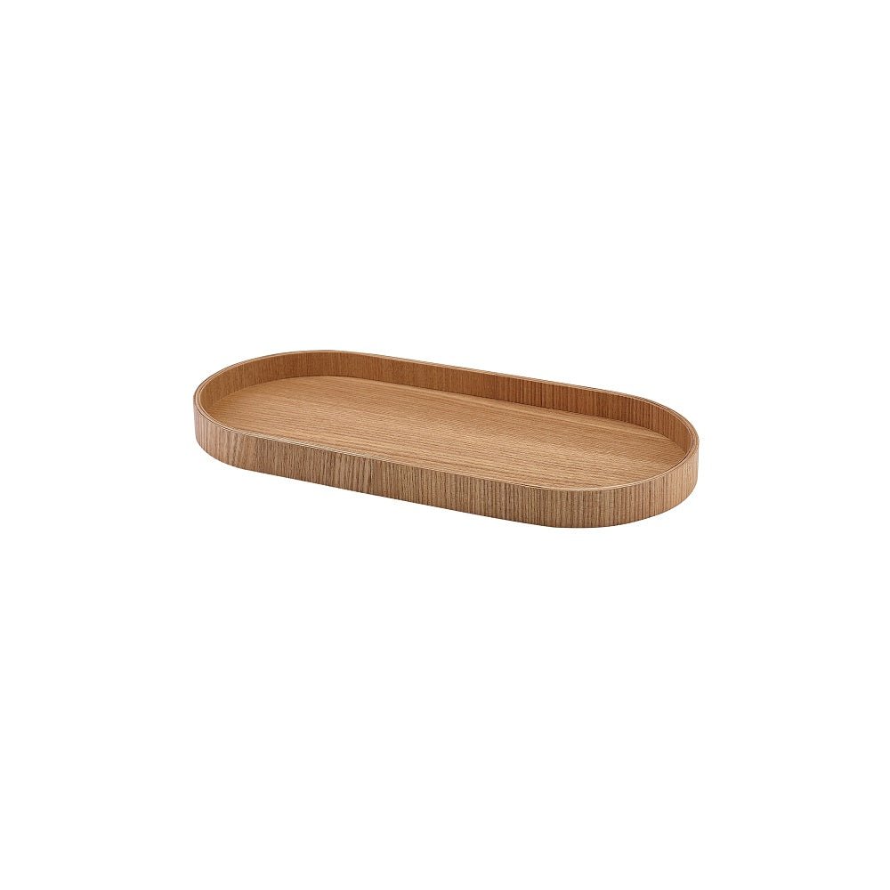 GenWare Oval Light Wood Veneer Tray 35 x 16.5cm - Coffeecups.co.uk