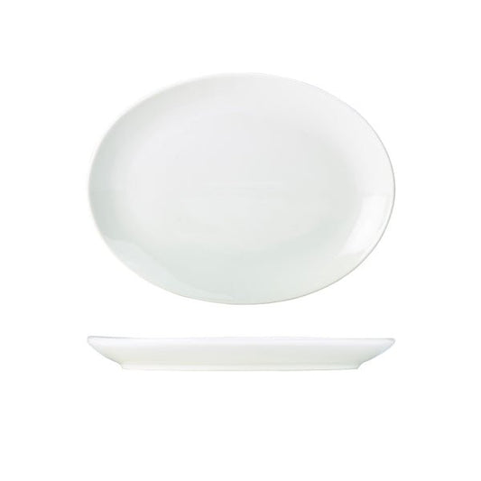 Genware Porcelain Oval Plate 31cm/ 12.25" - Coffeecups.co.uk