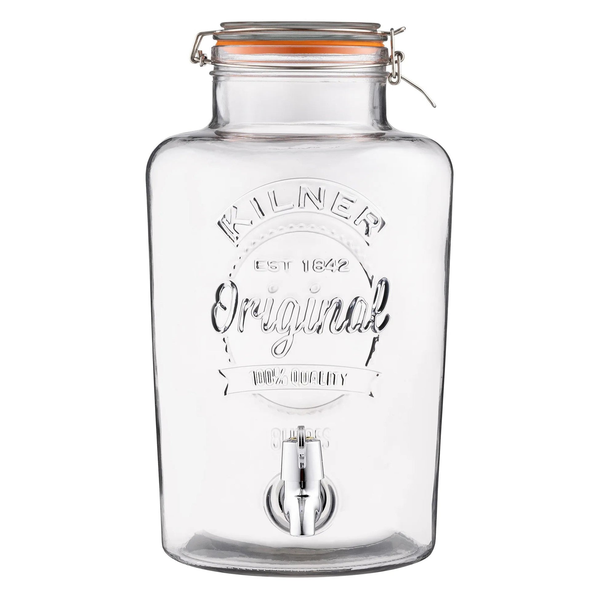 Kilner Clip Top Round Drinks Dispenser 8 Litre - Coffeecups.co.uk