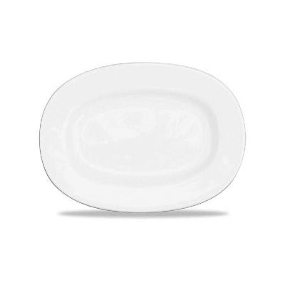 Churchill Alchemy White Rimmed Oval Dish 20cm/7.9" - Coffeecups.co.uk