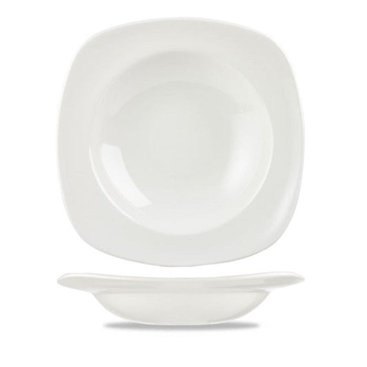 Churchill Squared White Soup Plate 24.5 x 24.5cm/9.63 x 9.63" 483ml/17oz - Coffeecups.co.uk