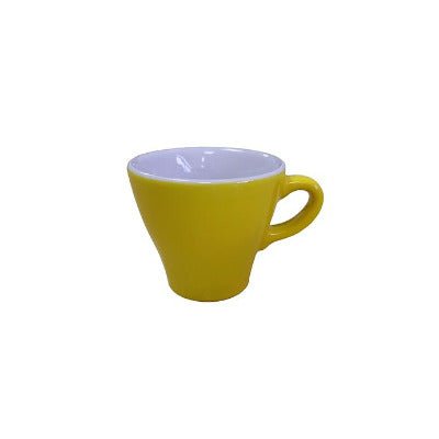 Enrica Yellow Flat White Cup 6oz/170ml - Coffeecups.co.uk